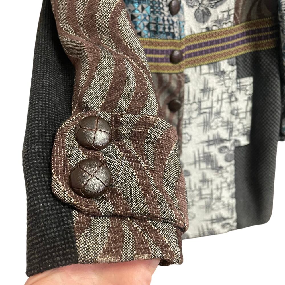 Papillon Mixed Print Button Front Coat Multicolor… - image 3